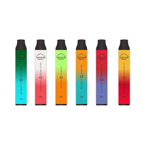 China Factory Price 950mah Air Glow Switch Double Flavors 2500 Puffs Containe Nic Slat