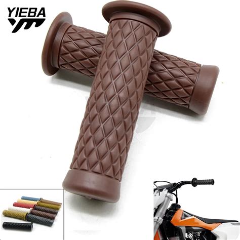 universal 7 8 22mm vintage rubber motorcycle handle grips coffee motorbike handlebar grips 11
