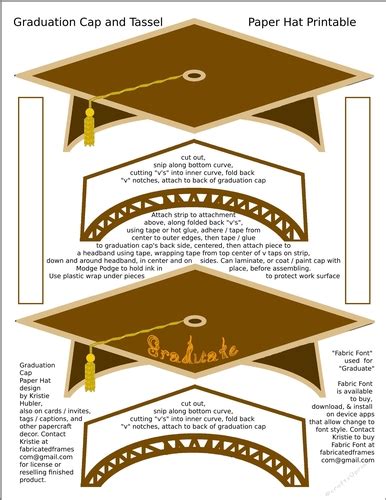 2 Graduation Cap Brown Paper Hats 1 Orange Fabric Font Graduate