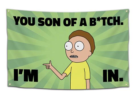 Mortys Son Of A Bitch Collegewares Funny Meme Joke Rick And Decor