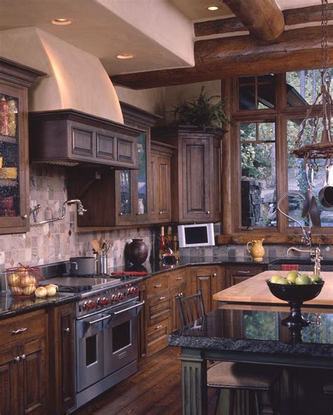 Rustic Kitchen Cabinets For Log Homes