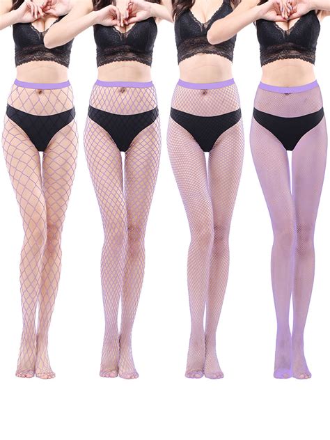 Grianlook Women Pantyhose See Through Mesh Sexy Fishnets Stockings Chic