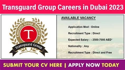 Transguard Group Careers In Dubai 2023 Urgent Recruitment