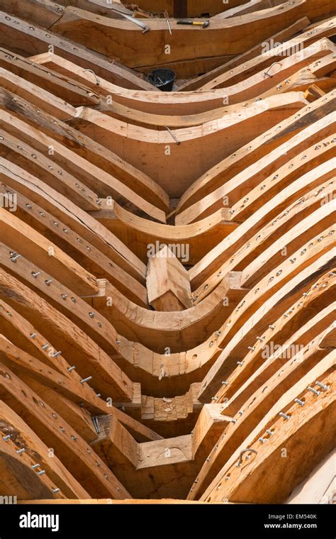 Detail Of Keel Construction Of A Traditional Wooden Dhow Cargo Ship