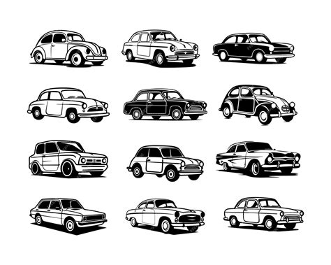 Premium Vector A Set Collection Of Vintage Car Vector Illustrations