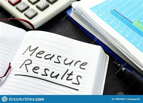 Measure Results Written By Hand In A Note Pad. Stock Image - Image of ...