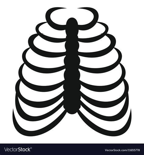 Rib Cage Icon Simple Style Royalty Free Vector Image