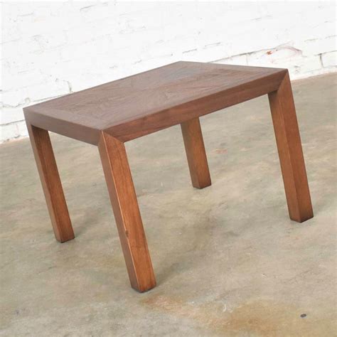 vintage modern lane solid walnut square parsons side table w inlay style 1124 18 1970 chairish