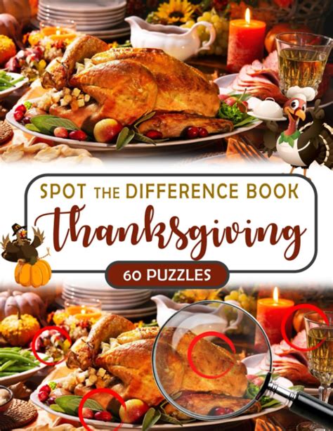 Thanksgiving Spot The Difference Puzzles Book Find The