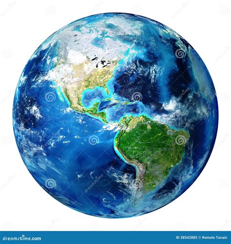 Blue Earth Globe Isolated Usa Stock Illustration Illustration Of
