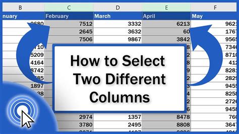 How To Select Two Different Columns In Excel At The Same Time Youtube