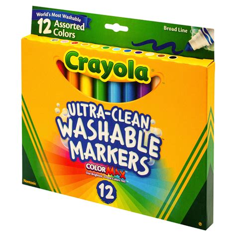 Crayola 12ct Ultra Clean Broad Line Washable Markers Assorted Colors