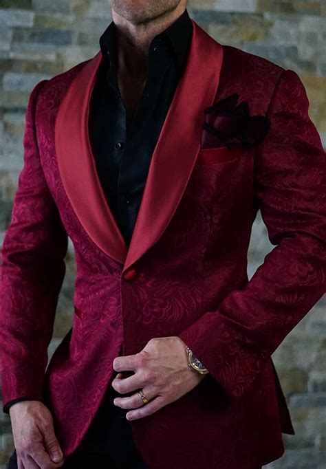 S By Sebastian Burgundy Paisley Dinner Jacket Suit Fashion Well