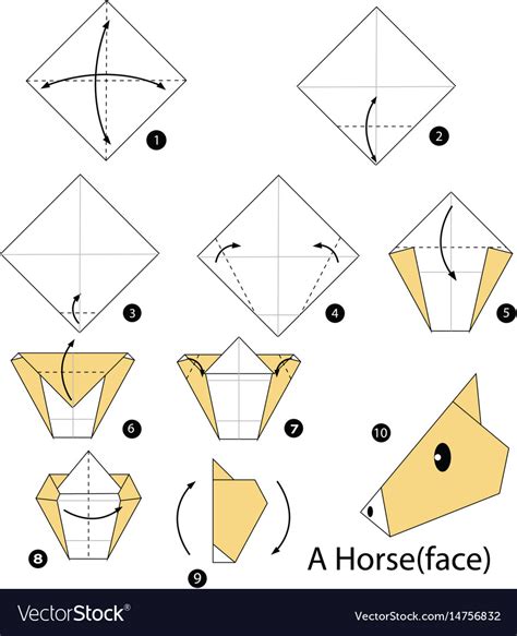 Step By Step Instructions How To Make Origami Vector Image