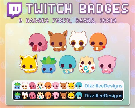 Pokemon Twitch Badges Cute Twitch Sub Badges Pocket Etsy