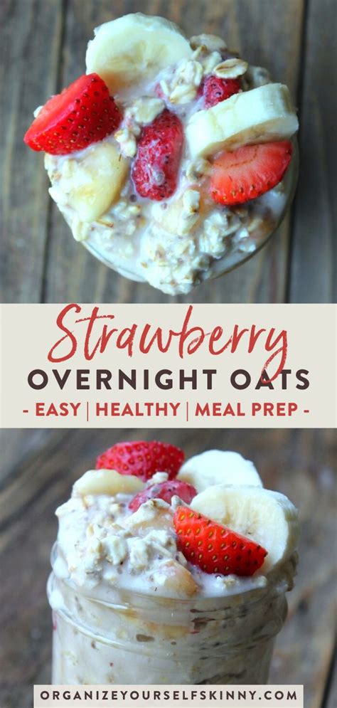 Strawberry Banana Overnight Oats | Recipe | Low calorie ...