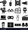 Cinema icons set symbols simple style Royalty Free Vector