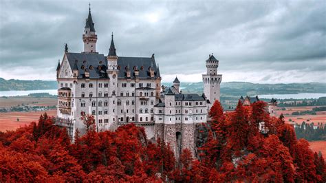 Обои Замок Нойшванштайн Бавария Германия Туризм Путешествие