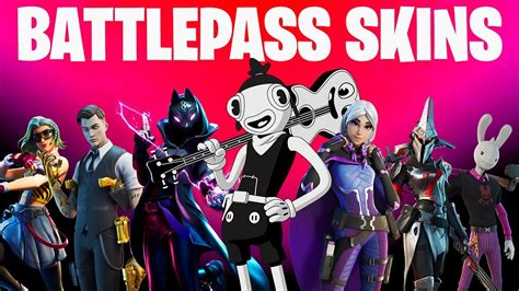 Fortnite ALL BATTLE PASS SKINS All Seasons YouTube