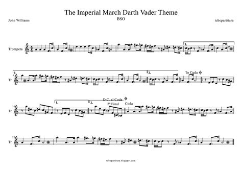Image of star wars vs born free. tubescore: The Imperial March Darth Vader's Theme by John Williams Sheet Music for Trumpet and ...