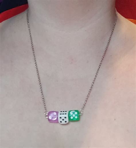 Genderqueer Pride A Genderqueer Pride Necklace Made With Hand Drilled Dice Beads Unisex Great