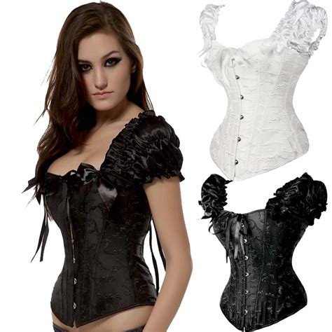 women lingerie corsets top steel boned lace up corset bustier floral black s 2xl ebay