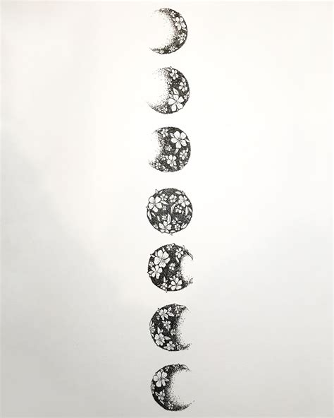 Moon Phases Tattoo Sketch