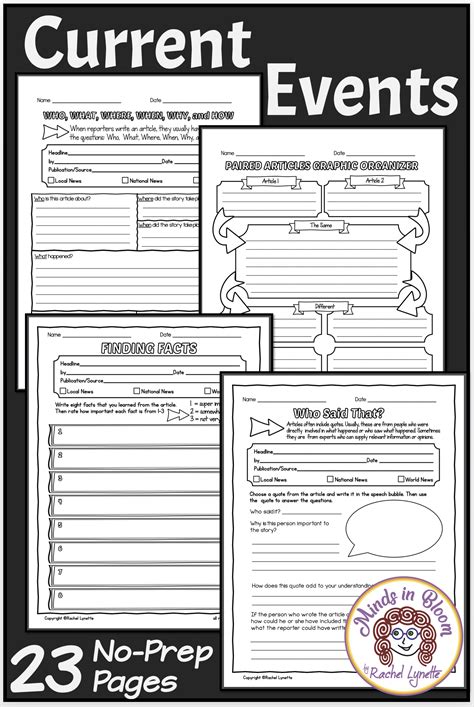 Current Events Print And Easel Activities Use With Any Article Or Post