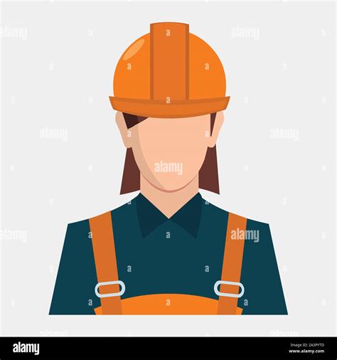 Woman Construction Worker Avatar Vector Illustration Stock Vector Image