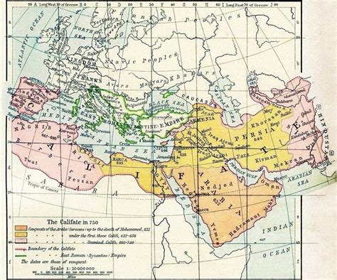Map Of The Caliphate And The Byzantine Empire In 750 Siege Of