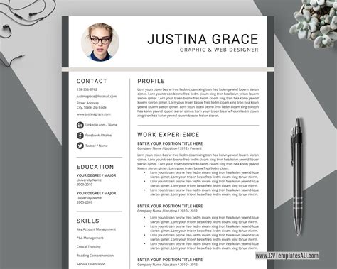 Looking for a teacher resume example? Professional CV Template for Microsoft Word, Cover Letter, Modern Resume, Creative Resume ...