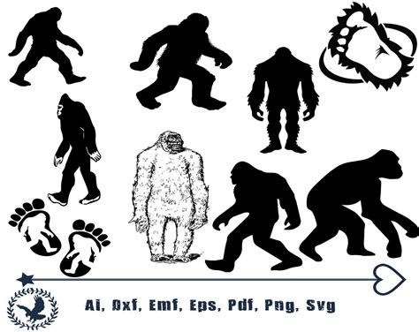 Bigfoot SVG Bundle Sasquatch SVG Bigfoot Clipart Bigfoot Etsy