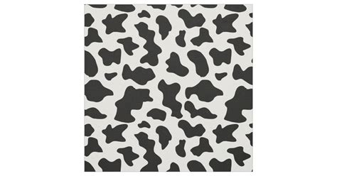 Fun Black And White Cow Print Pattern Fabric Zazzle