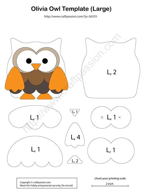 Owl Template Large Felt Animal Patterns Felt Crafts Patterns Owl