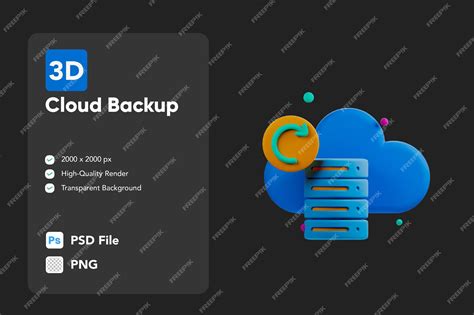 Premium Psd 3d Icon Illustration Cloud Backup Server Database