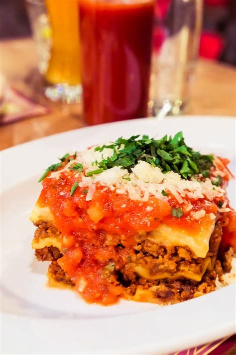 Lasagna Bolognese Plate Traditional Recipe With Tomato Sauce Cheese
