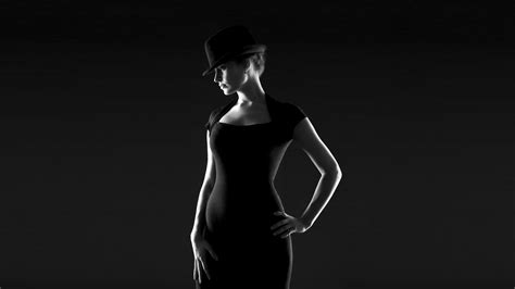 Free Download Monochrome Women Black Dress Tight Clothing Wallpapers