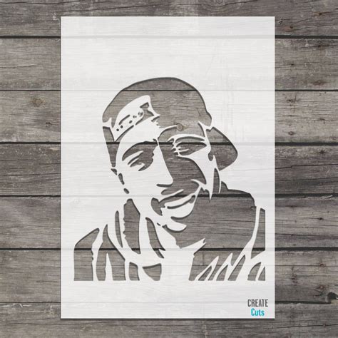 Tupac Shakur Stencil Famous American Rapper 2pac Template