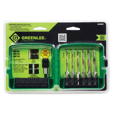 Greenlee Ldtapkit 6 Piece Long Drilltap Kit With Quick Change Adapter