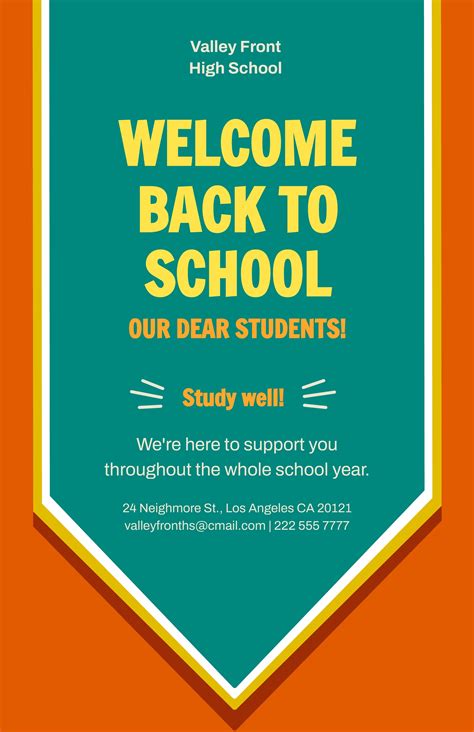 Welcome Back To School Poster Design Template Hand Dr