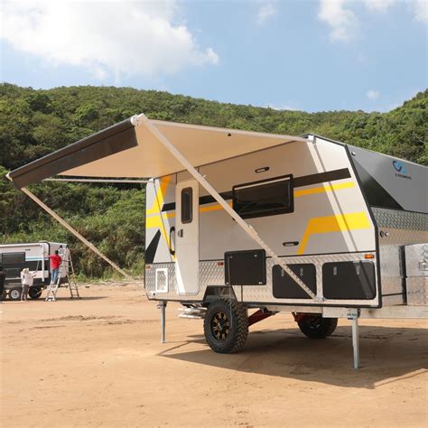 Aleko Retractable Rv Or Home Patio Awning White To Black Fade Color