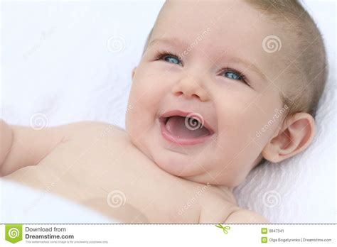 Baby Boy Smiling Stock Image Image Of Adorable Blue 9847341