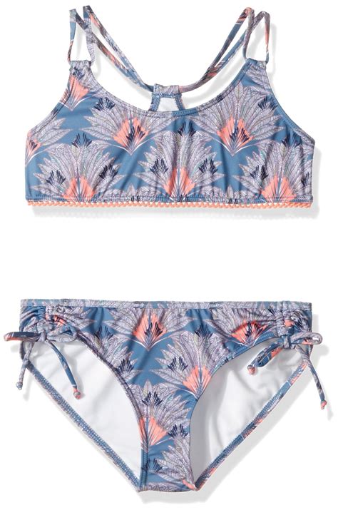 Roxy Girls Swimwear Big Cuba Floral Racerback Bikini Set 10 Walmart
