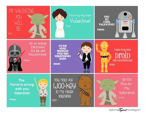 Free Star Wars Printable Valentines Starwars Valentines Cards