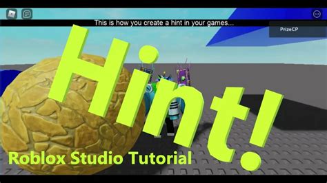 How To Add A Hint To Your Roblox Games Basic Roblox Studio Tutorial