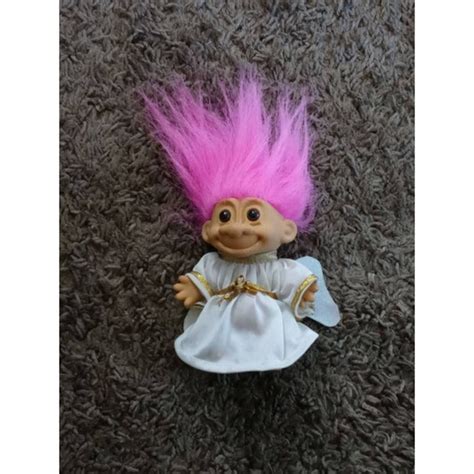 Vintage Troll Doll Pink Hair Angel Etsy