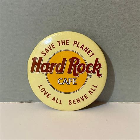 vintage hard rock cafe pin save the planet love all serve all etsy