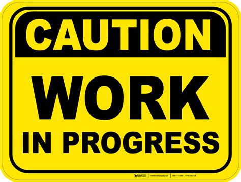 Caution Work In Progress Floor Sign