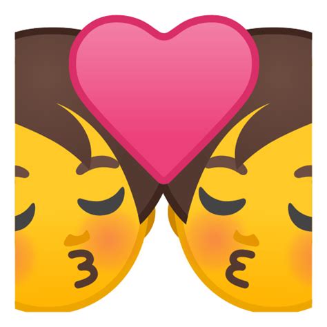 Couple Face Kiss Heart Emoji Drawing