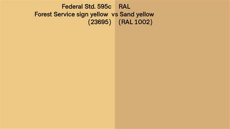 Federal Std 595c Forest Service Sign Yellow 23695 Vs Ral Sand Yellow